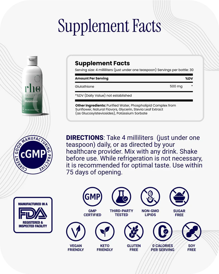 Liposomal Glutathione - Ultra High Absorption Liquid Glutathione Supplement - Supports Natural Detoxification, Immune System, Skin Health, Mental Clarity & Overall Well-Being