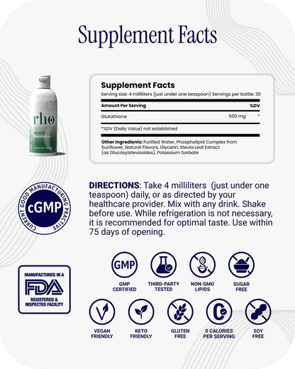 Liposomal Glutathione - Ultra High Absorption Liquid Glutathione Supplement - Supports Natural Detoxification, Immune System, Skin Health, Mental Clarity & Overall Well-Being